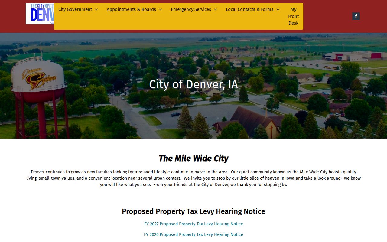 Denver Iowa gWorks FrontDesk citizen services login