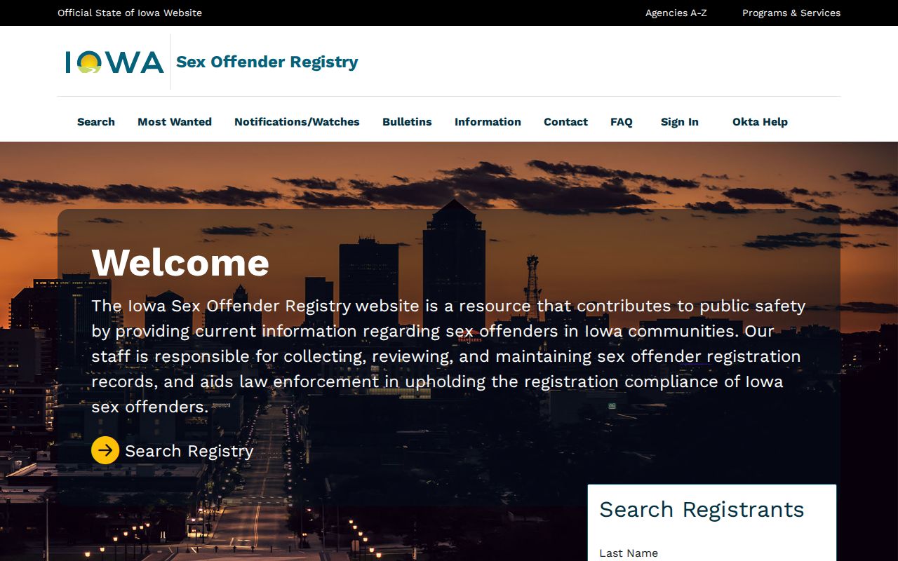 Iowa Sex Offender Registry for a Bremer County sex offender check