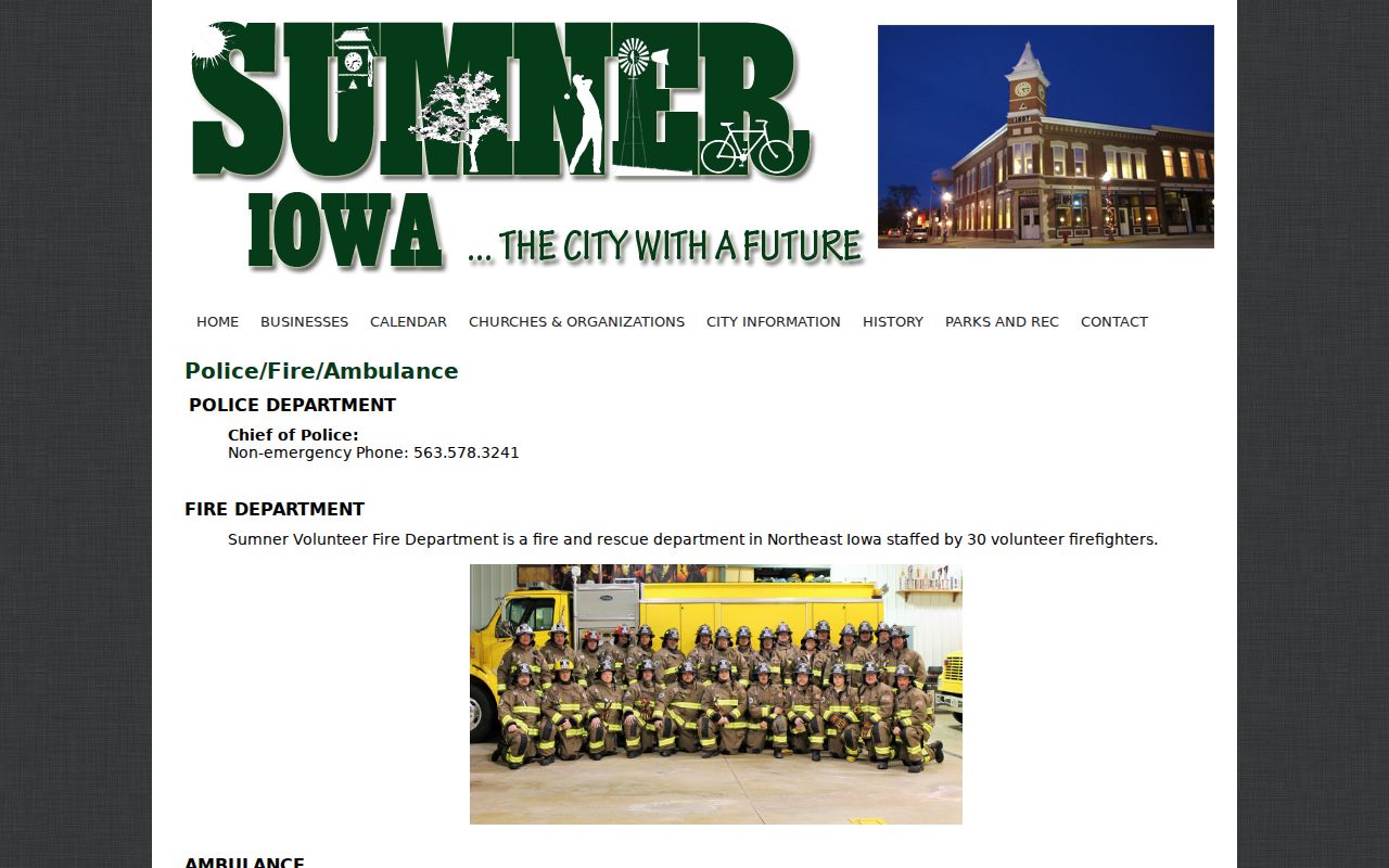 Official Sumner Police nonemergency contact page